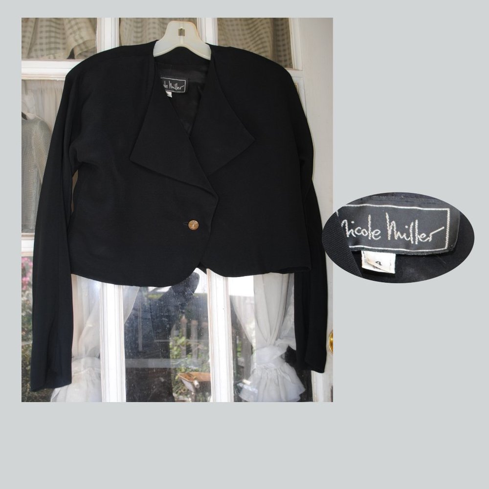 NICOLE MILLER Dolman Sleeved Crop Jacket Sz 4